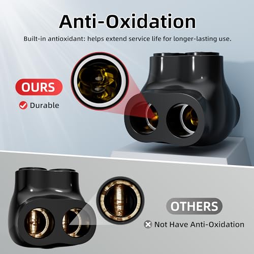 DaierTek Insulated Multi Tap Connector, 2/0-6 AWG Wire Connectors, 2 Ports Dual Side Entry Aluminum to Copper Wire Connectors with Slotted Allen Hex, Electrical Connectors, Wire Tap, 5 Pack - size: Dual Side 2/0-6 AWG-5PCS