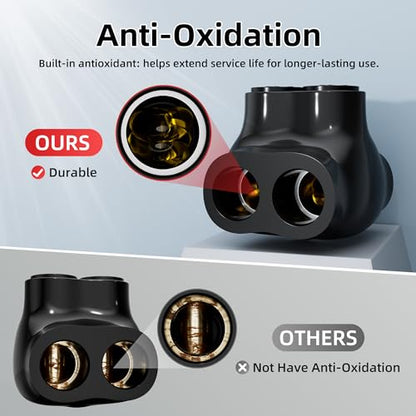 DaierTek Insulated Multi Tap Connector, 2/0-6 AWG Wire Connectors, 2 Ports Dual Side Entry Aluminum to Copper Wire Connectors with Slotted Allen Hex, Electrical Connectors, Wire Tap, 5 Pack - size: Dual Side 2/0-6 AWG-5PCS