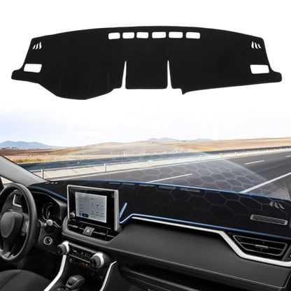 Sunsdrew Black Dash Cover for 2019-2025 Toyota Rav4 Dashboard Cover Mat - size: 19+RAV4 Dash Cover