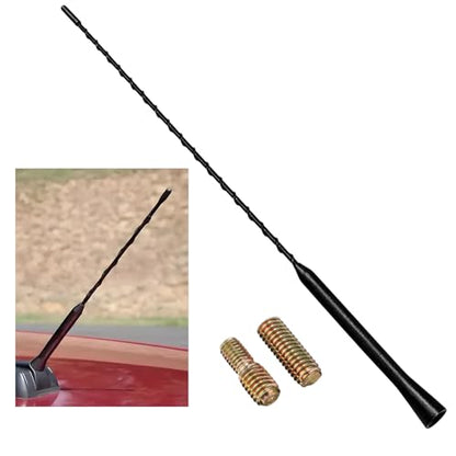 Car Antenna Replacement, 16 Inch Flexible Roof Mounted AM FM Stereo Aerial Mast with M5 M6 Threaded Adapters, Universal Rubber Radio Antenna Kit for Most Cars Trucks SUVs - color: 16 Inch