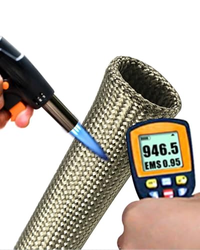 Fuel Line Heat Shield Wire Heat Shield Heat Shield Sleeve Auto Hose Spark Plug Wire Heat Shield diesel heater exhaust sleeve 2500 Degree for Car&Auto Wire Loom Brake Cable (1/2"IDX10'Titanium) - color: Titanium, size: 1/2" ID X 10'