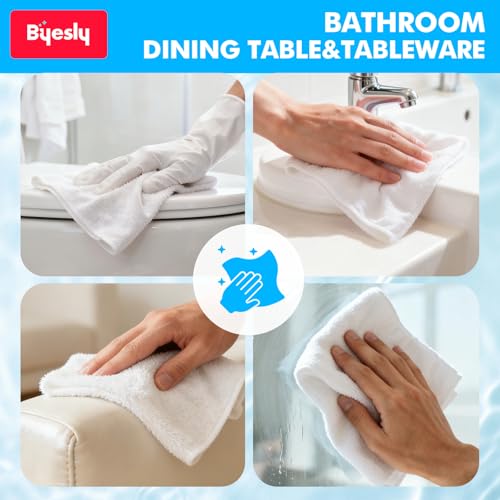 12-Pack Microfiber Cleaning Cloth, 11.5x11.5 Microfiber Towels for Cars, Dishes & House, for Detailers, Chefs & Efficient Home | Scratch-Free, Lint-Free, Ultra Absorbent(White) - color: White