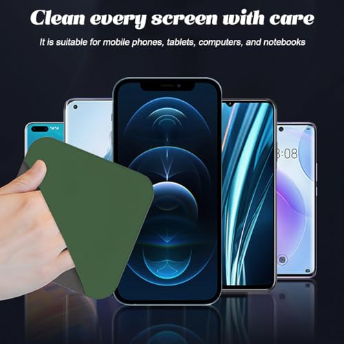 Car Screen Cleaner, Square Microfiber Vehicle Touchscreens Cleaning Cloth, Foldable Scratch-Free Auto Screen Cleaning Wipe, Universal Fit (Green Gray) - color: Green Gray
