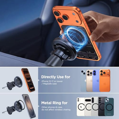 Miracase Car Phone Holder for Magsafe [Strong Magnets] Magnetic Phone Holders for Your Car, 360°Adjustable Air Vent Hands Free Cell Phone Mount Cradle Fit iPhone 17-12 & All Smartphones, Carbon Fiber - color: Carbon Fiber Black