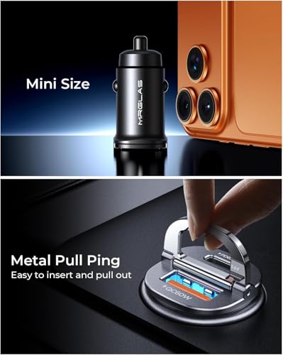 【업그레이드】 125W 차량용 충전기 USB C 고속 충전, 담배 라이터 충전기 - color: 블랙.