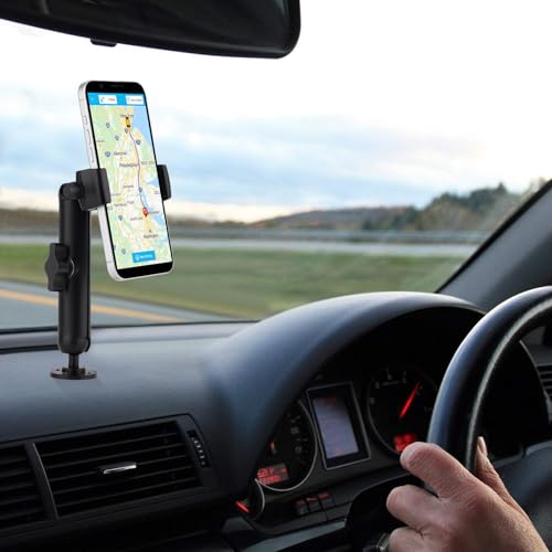 Mippko Wall Mount Phone Holder for Truck/Car/Boat/Wall/Desk,Compatible with 3.5~7.5 inch iPhone/Nexus/HTC/LG/Huawei/Smart Phones,360°Adjustment Aluminium Alloy Arm Drilling Base Mount