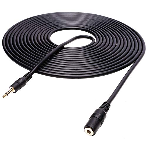Movo MC20 3.5mm Audio Cable - 3.5mm TRS Female to Male 20ft Extension Cord for Microphones, Headphones, and More - size: 20-foot