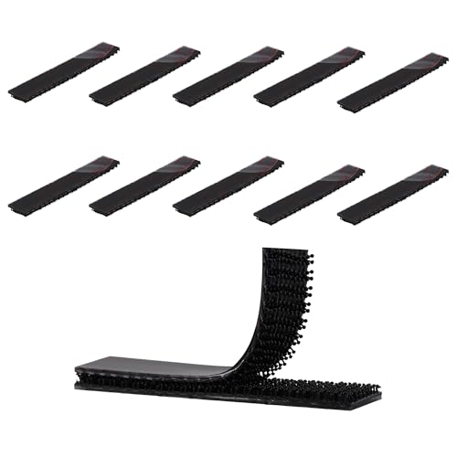 Dual Lock SJ3550 1/2"x 3" 10PCS Black Reclosable Fastener Heavy Duty Interlocking Tape Mushroom Shaped Sticky Hook Lock Mounting Tape for EZ Pass Holder Indoor Outdoor Use - size: 1/2"x 3"