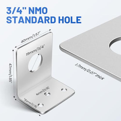 Anina L Bracket for NMO Antenna Mount 3/4 Hole Stainless Steel Bracket Compatible with Car Truck Heavy Duty L-Shaped for Mobile Radio Antennas - size: 3/4 Inch