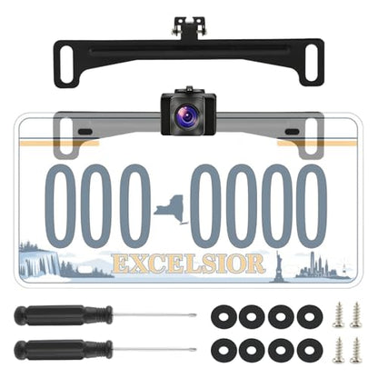 2 Pcs Car Rear View Camera License Plate Bracket, Backup Camera Mount