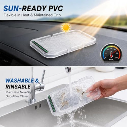 All-in-1 Dashboard Phone Holder, with, Parking Number Plate, PVC - color: Transparent