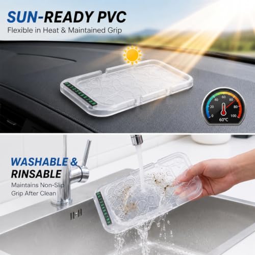 All-in-1 Dashboard Phone Holder, with, Parking Number Plate, PVC - color: Luminous