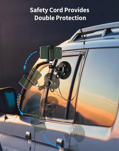 4.6" Suction Cup Mount & Butterfly Gimbal,Mount on Car Windshield or Window - size: Manual