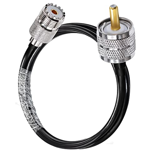 TUOLNK UHF PL259 Cable RG58 3.3ft(1M) PL259 SO239 Male to Female Extension Cable Low Loss CB Coax for Two Way Radio CB Radio Wireless LAN Devices - size: 3.3ft