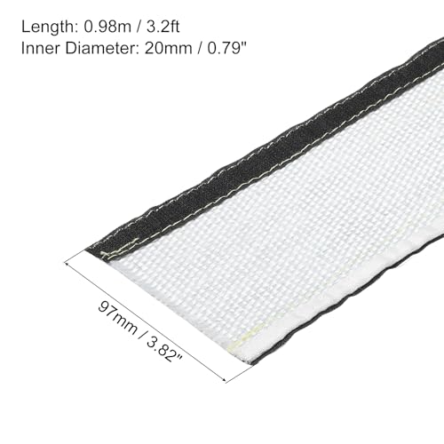 MECCANIXITY 1.5mm Heat Shroud Aluminized Sleeving 3/4" ID x 3.2FT Aluminum Metallic Fiberglass Heat Shroud for Fuel Lines Cables Electrical Wiring - size: 3/4" ID x 3.2FT