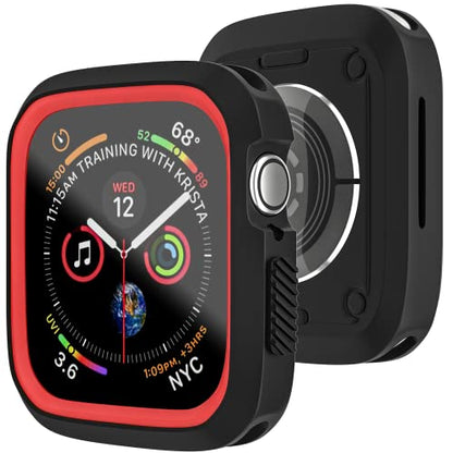 D & K Exclusives Compatible with Apple Watch 42mm Case, Shockproof Sport Protective Bumper Case for iWatch Women Men Kids GPS iWatch Series 3/2/1, Black, Red - color: Black, Red