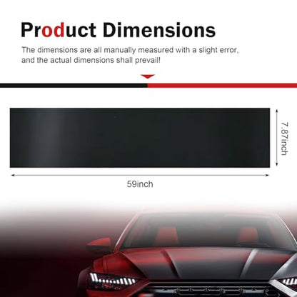 5% VLT Windshield Sun Visor Tint Film, 2 Pack 59x7.87 Inch Sun Shade Strip, Heat UV Block Anti Glare Light Reduction Auto Window Accessory (Black #B)