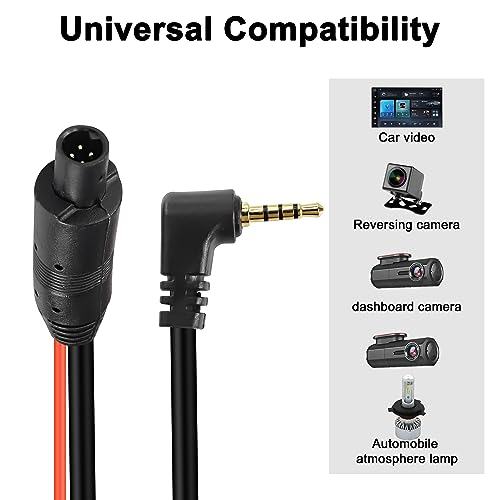 MEIRYFA 4 Pin Dash Cam Cable Rear View Camera Wire 4 Pin Male to 2.5mm Male Plug Car Backup Camera Reverse Mirror Extension Cord for Trucks,RV,Bus (32.8FT) - size: 4 PIN