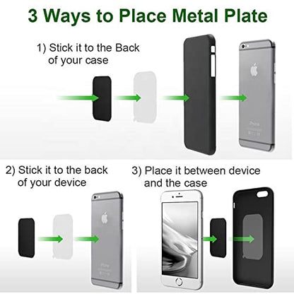 SALEX Phone Metal Stickers for Magnetic Mount - Replacement Set of 16 Car Magnet Square Metal Plates Inside Cell Phone Case. Black Sticky Small Thin Iron Discs with 3M Adhesive Backing for Crafts DIY - color: Square [16 Pack]