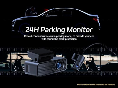 Pelsee P1 Duo 4K Dash Cam Front and Rear, 64GB SD Card, 4K+1080P Dual Dash Camera for Cars, Wi-Fi & App Control, 1.5’’IPS Display Car Camera, Voice Control, Night Vision, 24H Parking Mode, G-Sensor