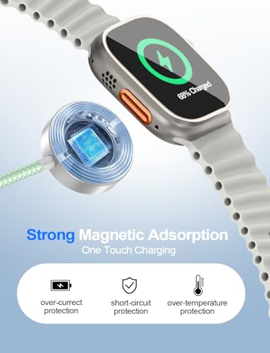 4-in-2 Multi Charging Cable for Apple Watch Charger/iPhone/Galaxy Charger - color: 1-Green, size: 1.8M