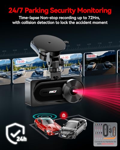IIWEY 4K+4K Dash Cam Front and Rear, Dual STARVIS Sensor, 5G WiFi-6 (up to 20MB/s) with App, 128G SD Card Included, GPS, Dash Camera for Cars with 24/7 Parking Mode, 3.18 Inch IPS, 170° Wide Angle