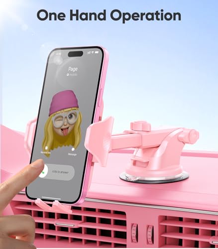 VICSEED Stable Car Phone Holder [Upgraded Strongest Suction, Won't Break] - color: Hot Pink