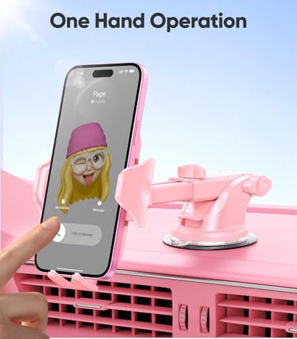 VICSEED Stable Car Phone Holder [Upgraded Strongest Suction, Won't Break] - color: Hot Pink