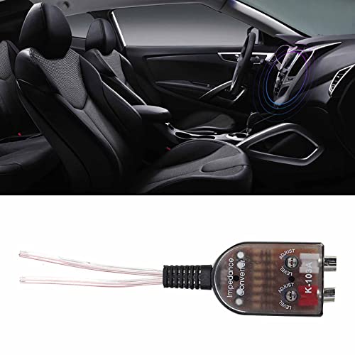 Speaker Level to Line Level Converter, ABS Car Stereo Hight to Low Converter, Adjustable Car Stereo Audio Converters, Transparent Impedance Converters for Cassette Player