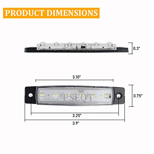 PSEQT 10 Pcs LED Rock Strip Lights Car Underglow Wheel Fender Well Lighting Kits Waterproof for Golf Cart Wrangler Offroad Truck RV UTV ATV Snowmobile (White) - color: White