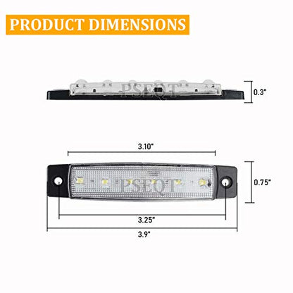 PSEQT 10 Pcs LED Rock Strip Lights Car Underglow Wheel Fender Well Lighting Kits Waterproof for Golf Cart Wrangler Offroad Truck RV UTV ATV Snowmobile (White) - color: White
