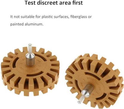 4PCS Decal Remover Eraser Wheel Tool Kit, 4inch Rubber Power Drill Attachment with Adapter for Removes Car Adhesive, Pinstripe, Sticker, Vinyl.