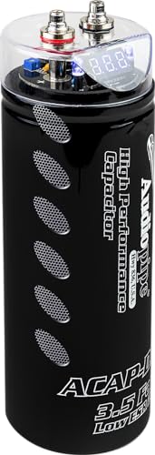 Audiopipe ACAP-D3500 Car Audio 24 Volt Surge Power 3.5 Farad Capacitor Kit for Car Stereo Amplifier with Digital Display and Electronic Protection, Black (3.5 Farad) - style: 3.5 Farad