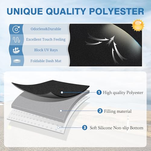 FIILINES Dash Cover for 2003-2009 Toyota 4Runner, Dashboard Mat Exact Fit for 4Runner Accessories Dashboard Pad Carpet Dash Mat Sunshade Non-Slip Polyester Protector No Glare Black (NO Dash Speaker) - size: For 4Runner 2003-2009
