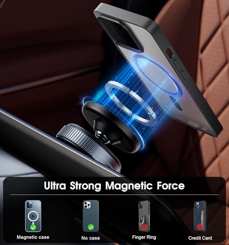 REOKILY Latest Magnetic Car Phone Holder Ultra Vacuum Suction Cup Phone Mount Magnetic Car Mount Cell Phone Holder for Your Car Accessories for iPhone 15 14 13 12 Android (Black)