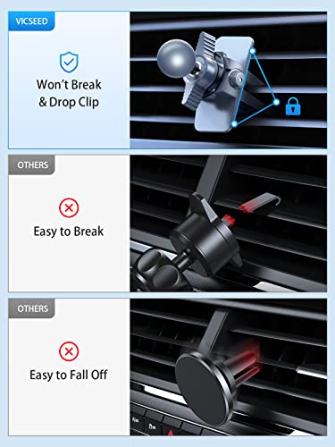 VICSEED for MagSafe Car Mount [Upgraded Strongest Magnet Power] Magnetic Phone Holder for Car Vent 360 Adjustable Magnetic Car Phone Holder Mount for iPhone 16 Pro Max 15 14 13 12 Plus Mini - color: White