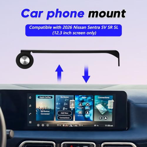 Sunsdrew Car Phone Holder for 2026 Nissan Sentra Accessories, Sentra S SV SR SL Phone Mount for 12.3-Inch Screen, Tool-Free Fixed Clip, 360° Rotation, Does Not Affect Air Vent - size: For Nissan Sentra