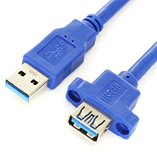 chenyang USB 3.0 Extension Cable,USB 3.0 Type A Male to Female Extension Cable with Panel Mount Screws Holes - color: Panel Mount Screws Holes Type
