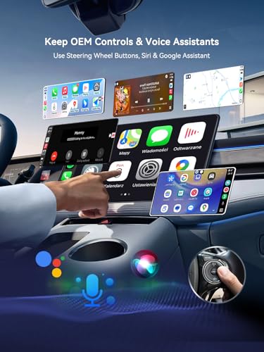 2-in-1 Wireless CarPlay Adapter USB C for Factory Wired CarPlay and Android Auto, 5GHz WiFi Bluetooth 5.0 Auto Reconnect, Low-Latency Dongle, Black - color: Raven Black