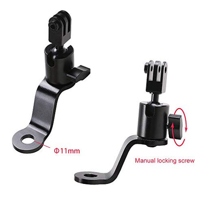 Aluminum Motorcycle Rearview Mirror Mount Bracket Holder Compatible with GoPro Hero 13/12/11/10/9/8/7/6(2018)/5 Black APEMAN AKASO TENKER Campark DJI Osmo Action 6/5 pro/4/3/2 and More