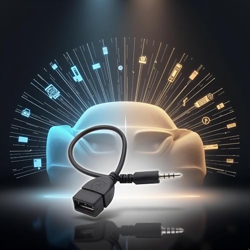 Black USB to AUX Adapter Cable,3.5mm Male AUX Plug to USB 2.0 Female Converter Adapter Cable Cord for Car Aux Port Length Black OTG Adapter Accessories Audio and Video Accessories(20cm/8-inch)