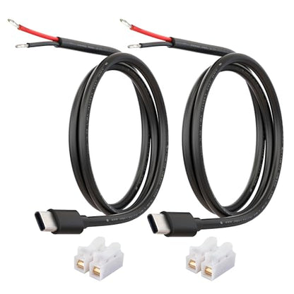 USB-C Power Pigtail to Bare Wire 20AWG 5V 5A Cable 1M 3.3FT 2 Pack