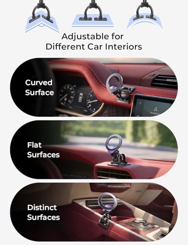 LISEN for MagSafe Car Phone Mount -Strong Magnets Magnetic Phone Holders for Your Car 2-in-1 Vent Dashboard Magnet Cell Phones Holder Mounts Car Accessories fit Note 18 iPhone 17 Pro Max Purple - color: NEW Upgraded: Purple