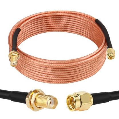XRDS -RF SMA Cable 20FT, SMA Male to SMA Female Bulkhead RG316 SMA Extension Cable for 4G LTE Router Cellular SDR USB Dongle Receiver - size: 20 FT