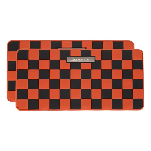 2 Pcs Car Dashboard Anti-Slip Mat, 10.2" x 5.9" Phone Grip Pad Non-Slip PVC Mat Anti-Skid Holder for Phone Keys Sunglasses Electronic Devices, Black-Orange - color: Black-Orange