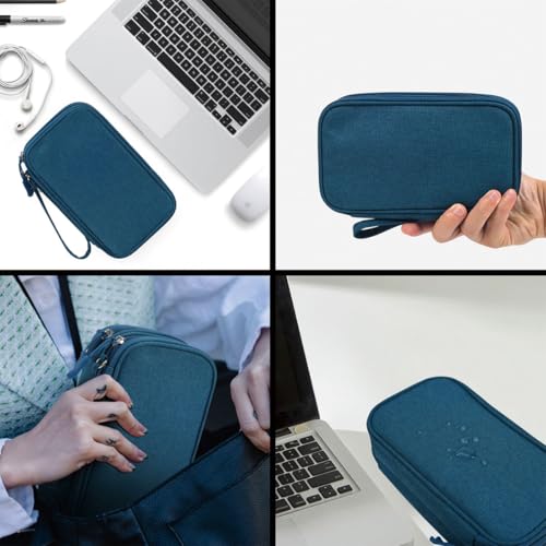 CAAORDKSO 전자 정리함 여행 케이스, 방수 케이블 정리함 가방 코드 정리함 파우치, 케이블, USB, 충전기, 휴대폰, 보조 배터리, 이어폰, 전자 액세서리용 (다크 그린, 미디엄) - color: 다크 그린., size: Medium