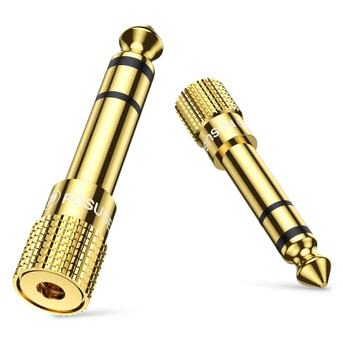 POSUGEAR 6.35mm 1/4 Male to 3.5mm 1/8 Female Headphone Jack Adapter 2 Pack - size: 2 PACK