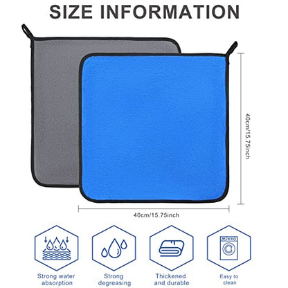 20 Pcs Microfiber Car Drying Towels 800 Gsm Thick Plush, Grey and Blue - color: Grey and Blue
