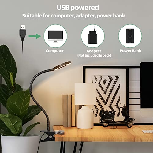 Glorious-LITE Clip on Light 36 LED Eye Caring Reading Light for Bed Black - color: Black
