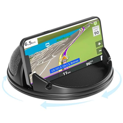 Loncaster Car Phone Holder Mount, [Horizontal 360° Rotatable] Silicone Phone Mount for Car Dashboard, Hands Free Cell Phone Holder Car Compatible with iPhone 16 15 14 13 12 Pro Max Samsung Phones - color: Black-1pack 360° Rotatable